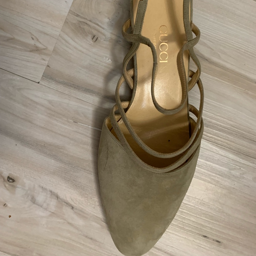 Gucci Suede Slingback Shoes NEW